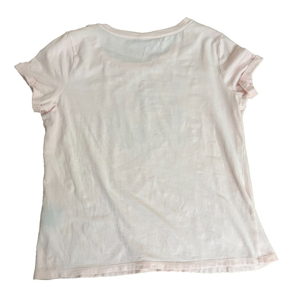 Tommy Hilfiger Women's Pink Embroidered Logo T Shirt Size M Cotton - Picture 2 of 6